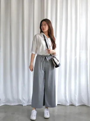 ACEWIN Basic Ankle Length Culottes with Tie-belt (Free Size) 501760