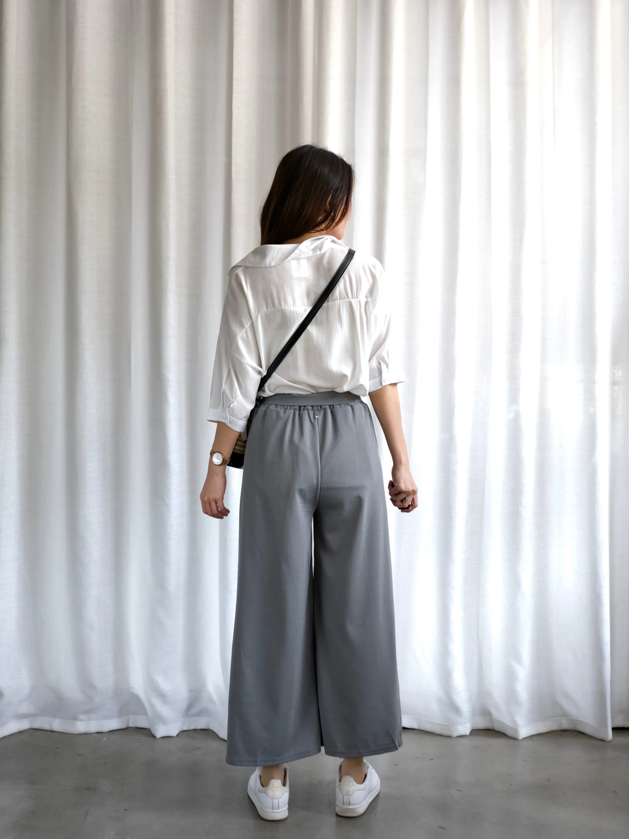 ACEWIN Basic Ankle Length Culottes with Tie-belt (Free Size) 501760