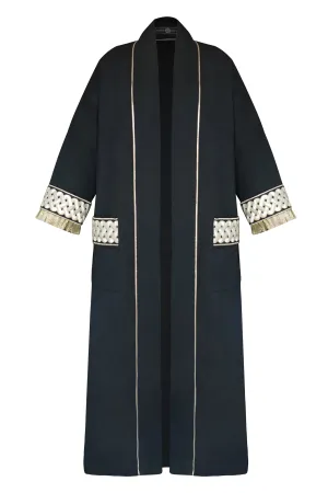 Afshan Fringe Robe - Black