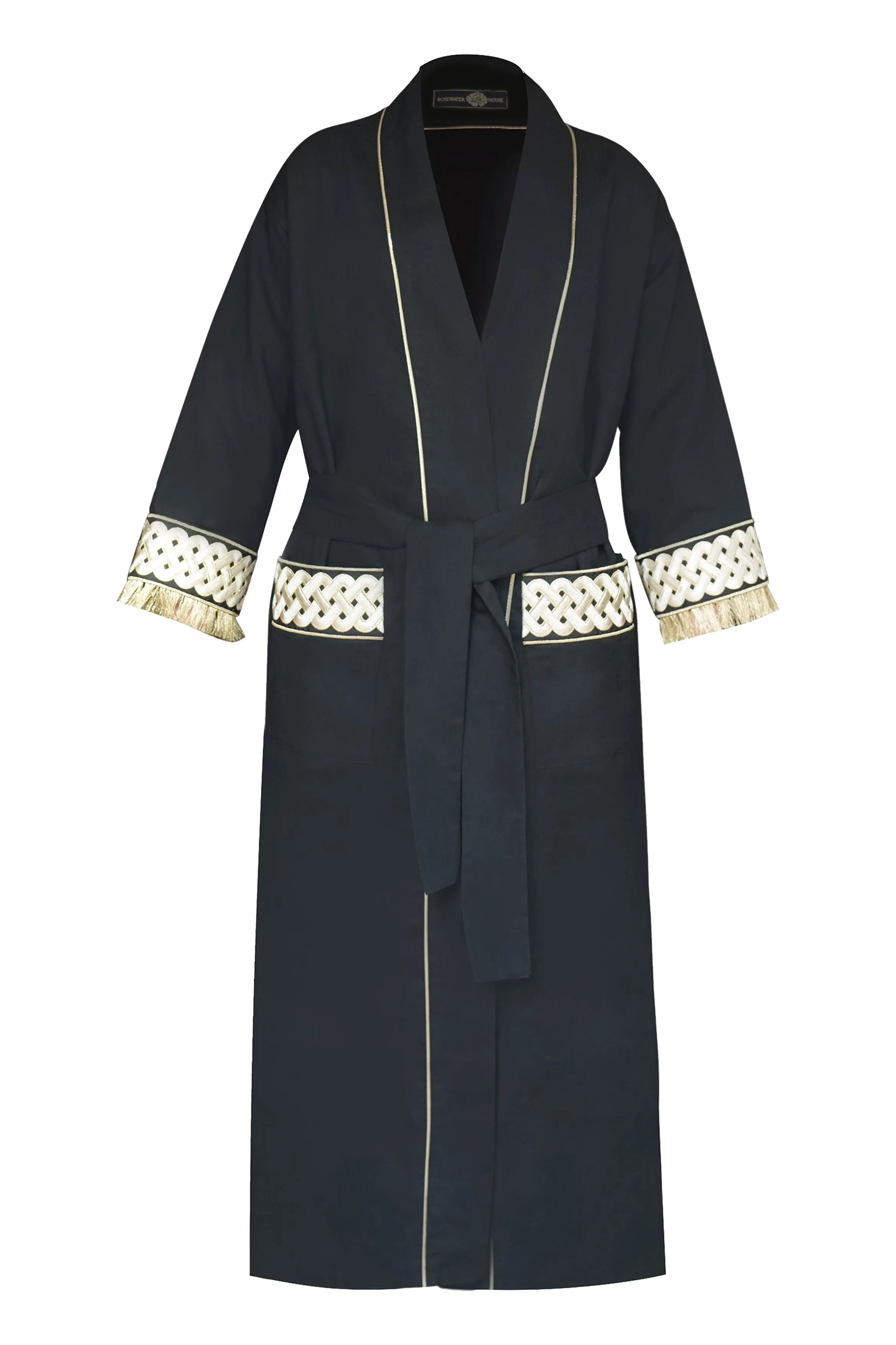 Afshan Fringe Robe - Black