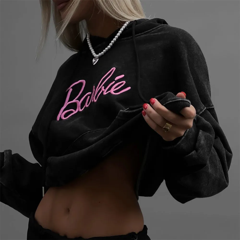 American Retro Distressed and Washed Barbie Sweatshirt