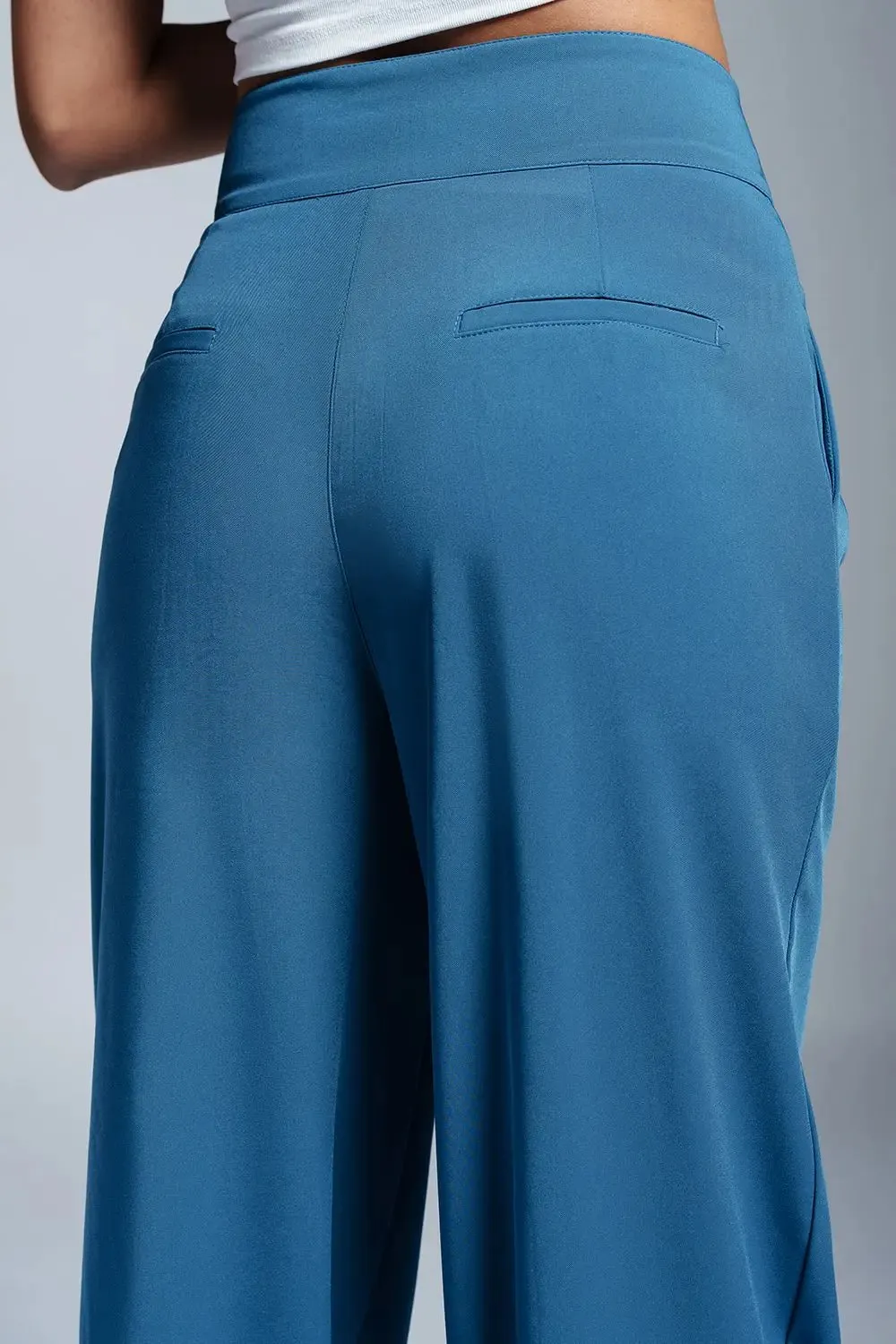 Aqua-Tone Pleated Double Button Korean Pants