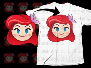 Ariel Iconic Disney Princess Emoji Png Digital Download