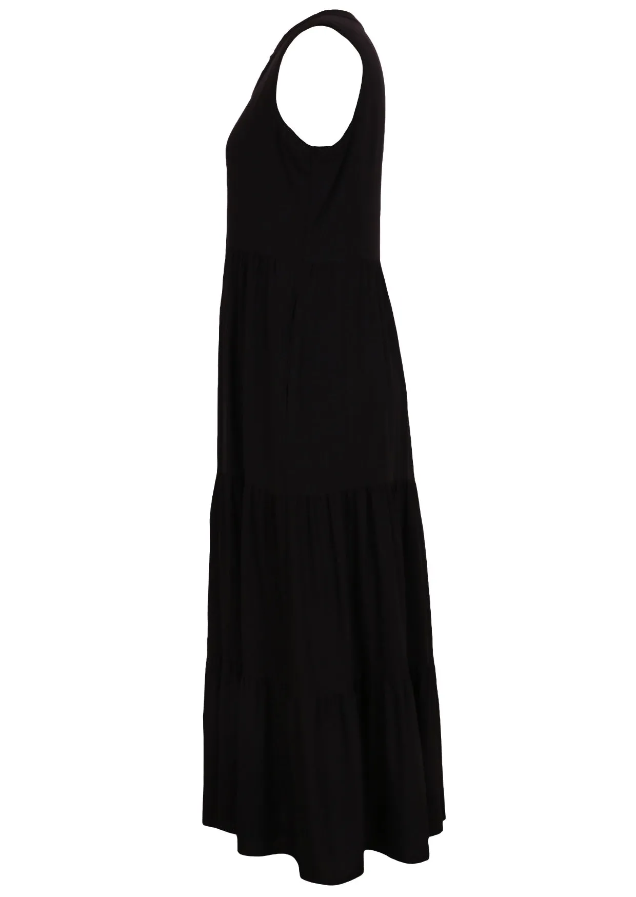 Boho Tiered Maxi Dress Black