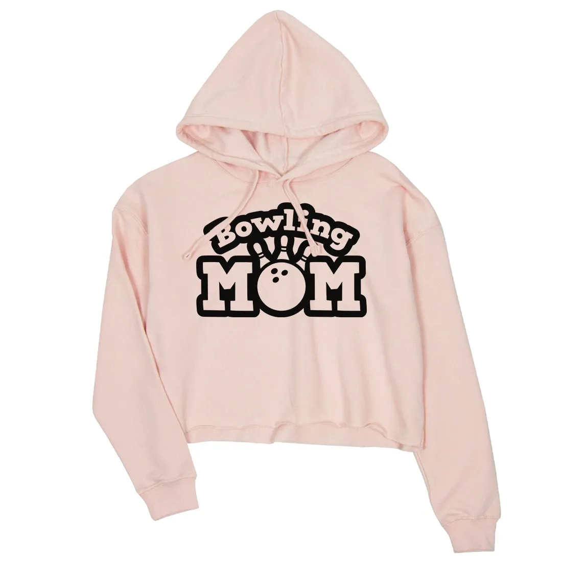 Bowling Mom Womens Crop Hoodie Funny Mother's Day Gift Cute Gift