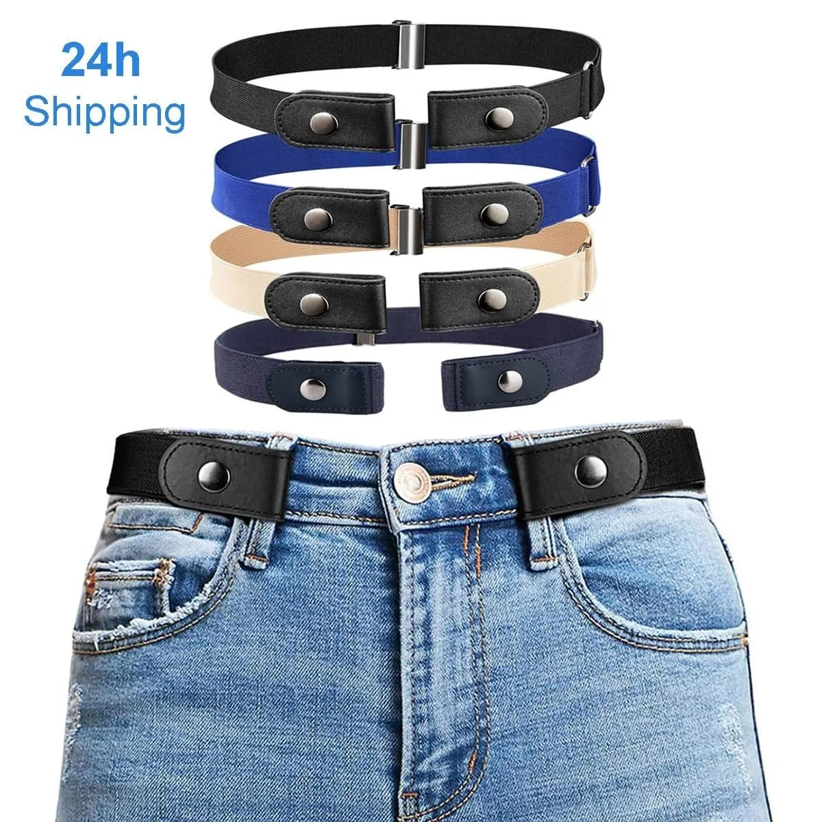 Buckle-Free Stretchable Belts for Women