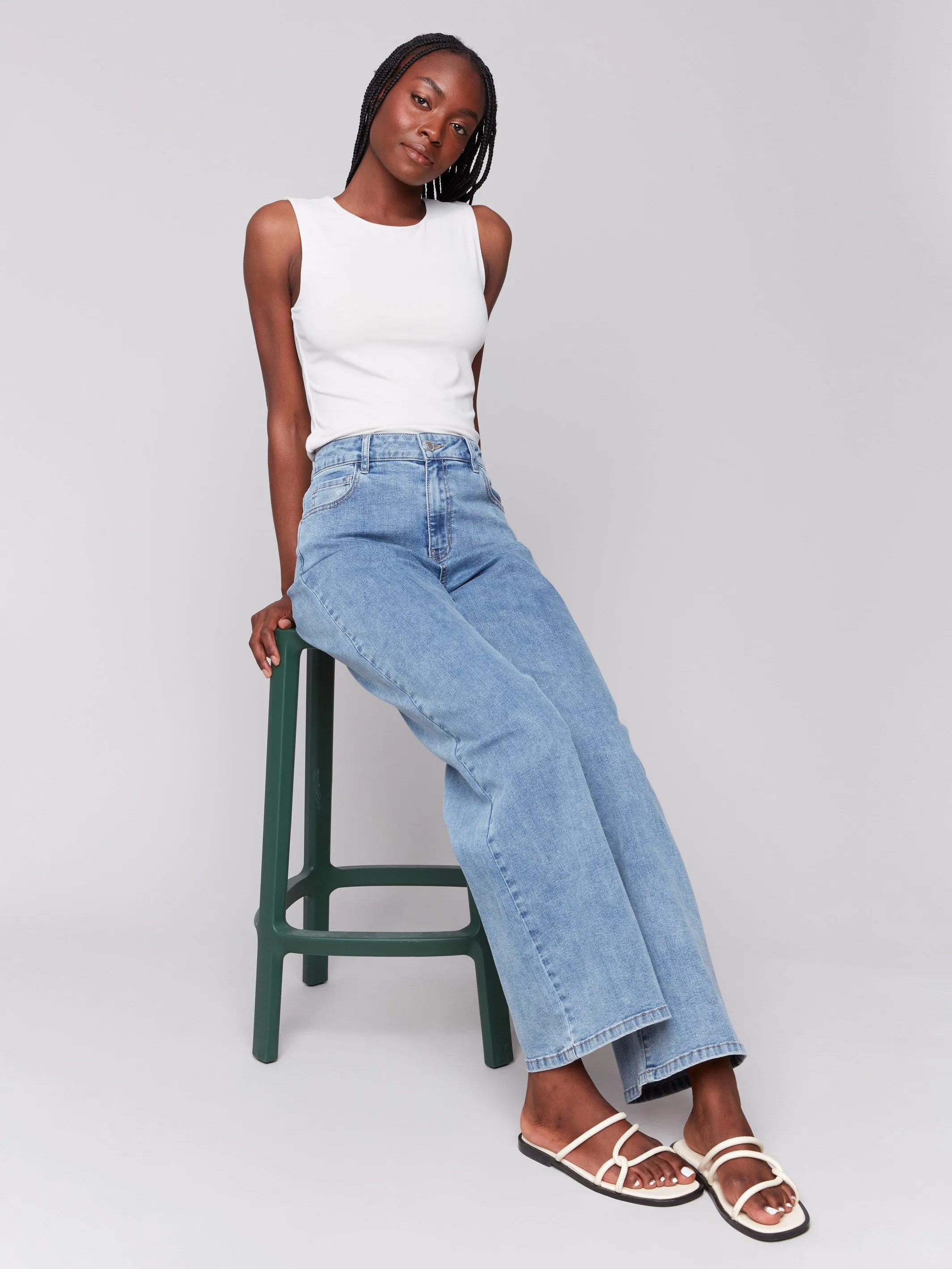 Chloe Wide Leg Jeans - Light Blue