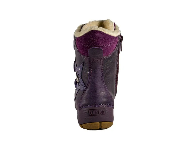 D.D. Step Little Kid Shoes/Winter Boots With Faux Fur Insulation Purple Star - Supportive Leather Shoes From Europe Kids Orthopedic