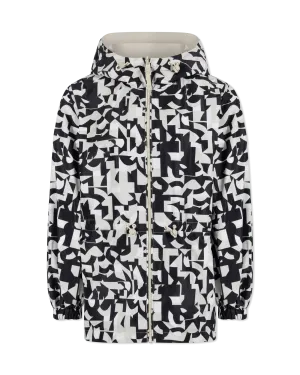 Delia Abstract Print Reversible Jacket