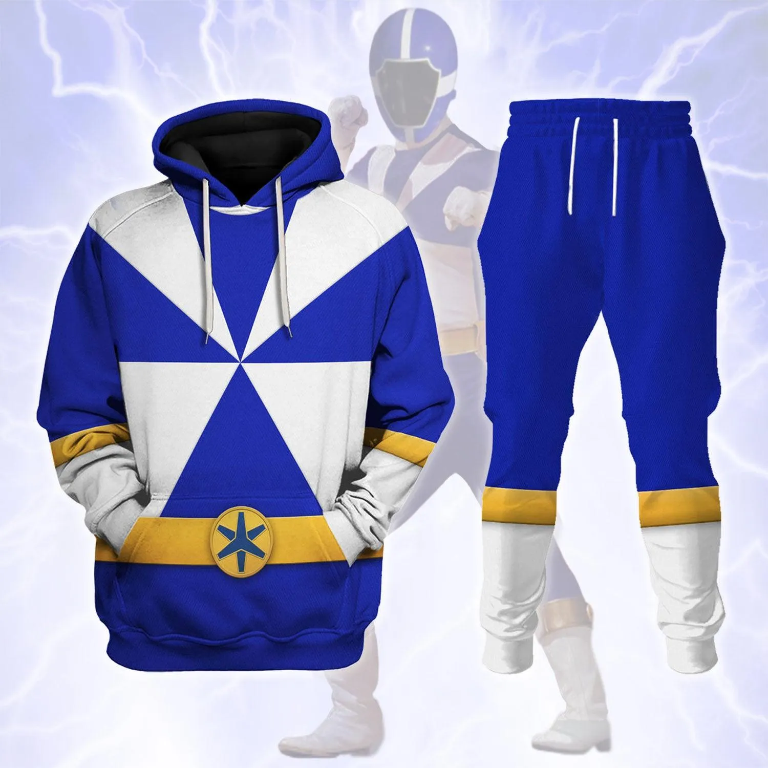 Gearhomie Lightspeed Blue Ranger Hoodies Sweatshirt T-shirt Sweatpants Hawaiian Tracksuit