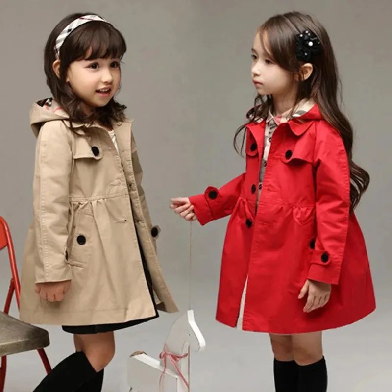 Girls Sweatshirt New Spring Autumn Long Style Hooded Coat