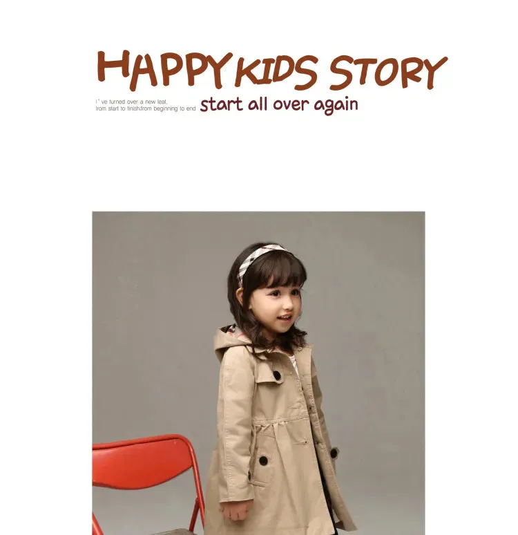 Girls Sweatshirt New Spring Autumn Long Style Hooded Coat