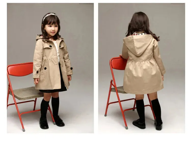 Girls Sweatshirt New Spring Autumn Long Style Hooded Coat