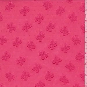 Hot Pink Bow Chiffon Fabric