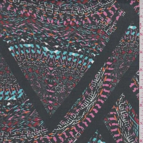 Hunter Multi Modern Kaleidoscope Chiffon Fabric