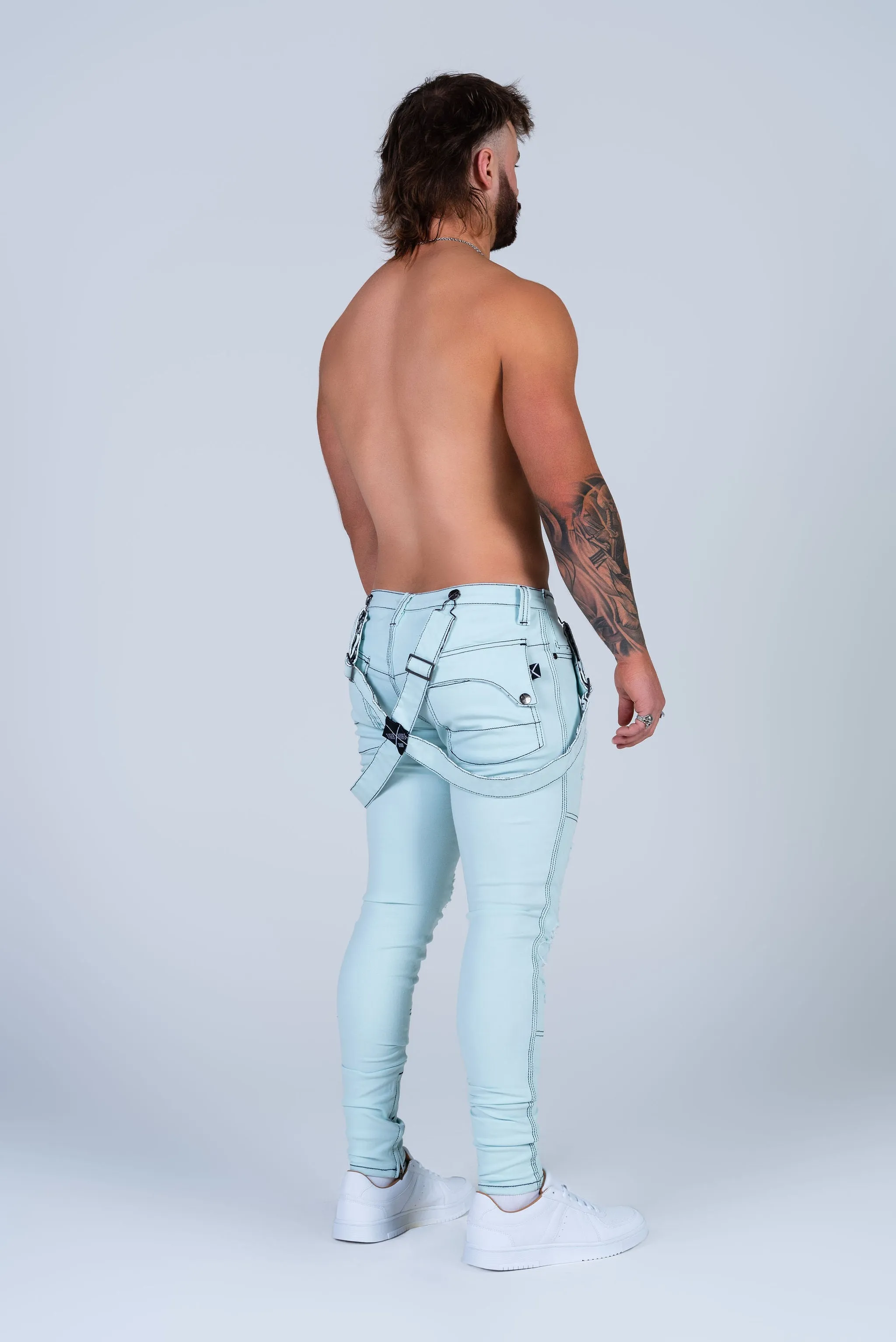 JASON SOFT BLUE JEAN with Holes & Backing