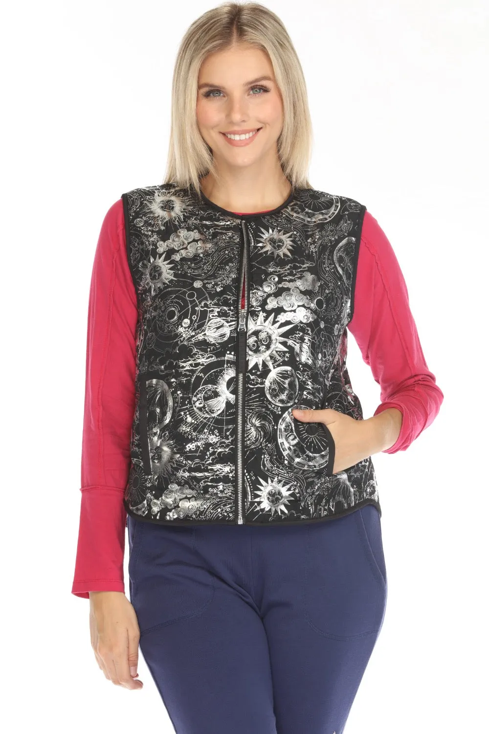 Johnny Was Bee Active Reversible Quilted Vest A7824-O