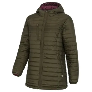 Kingston Ladies Hooded Jacket - Olive/Merlot by Hoggs of Fife