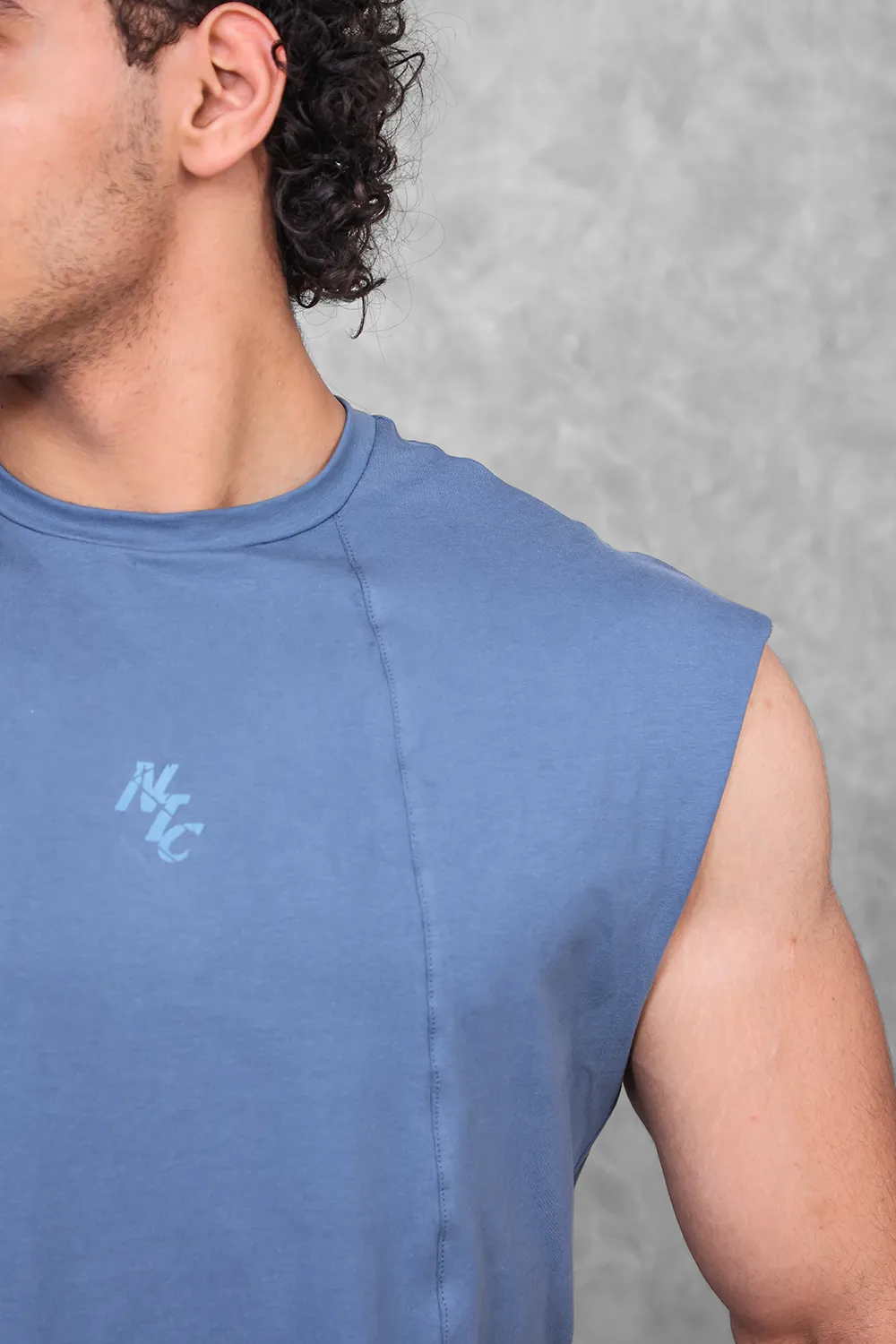 Legacy Cut Off Tank - Titanium Blue