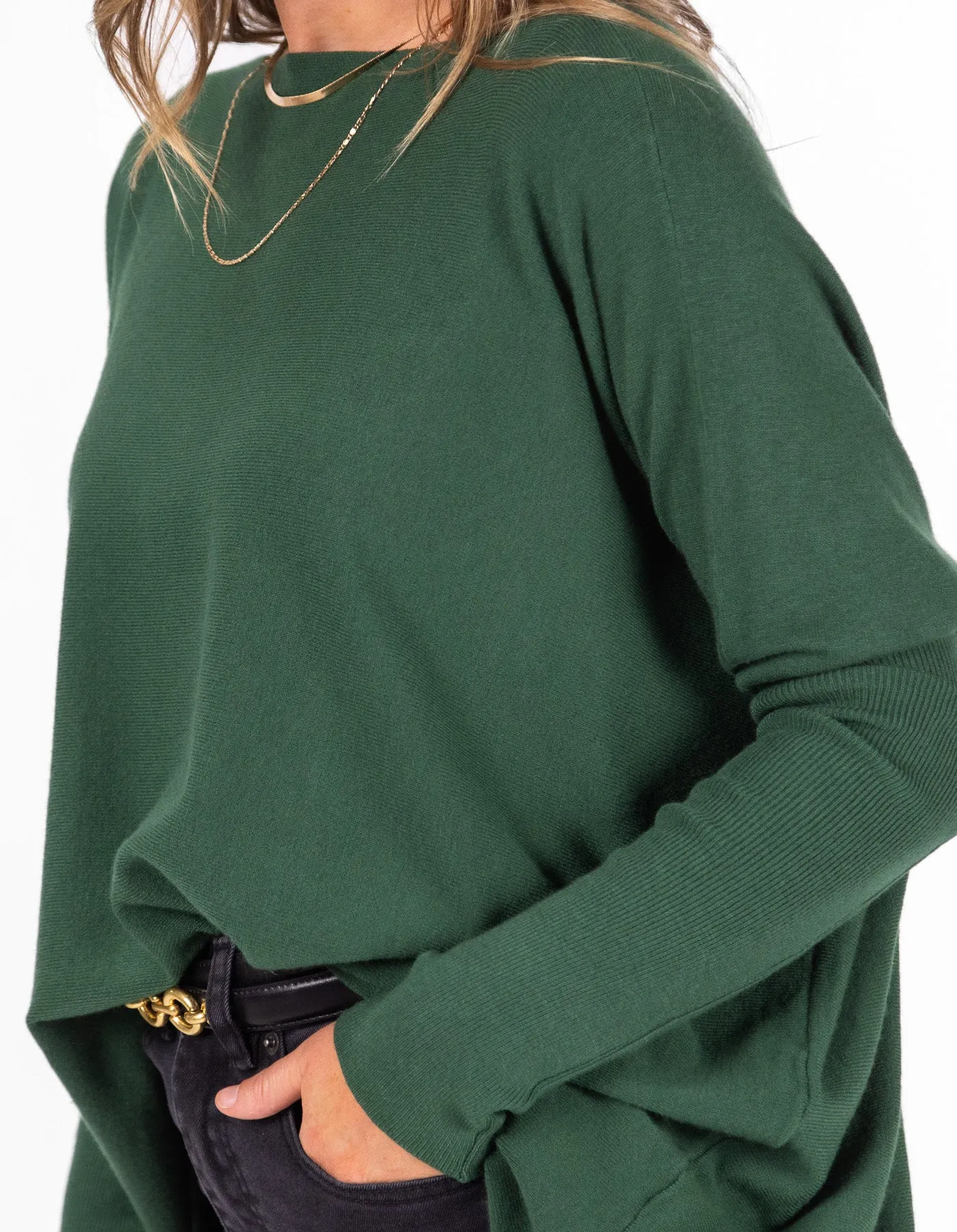 Marley Oversize Cotton Knit Jumper in Green