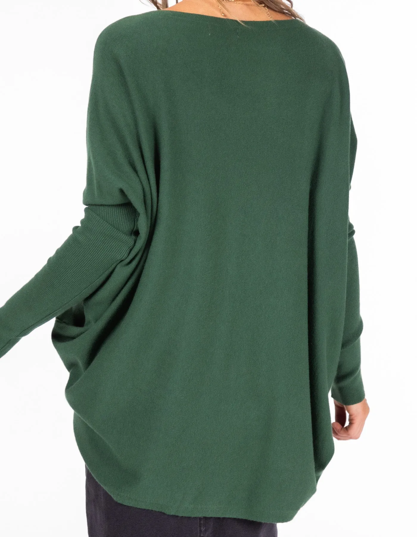 Marley Oversize Cotton Knit Jumper in Green