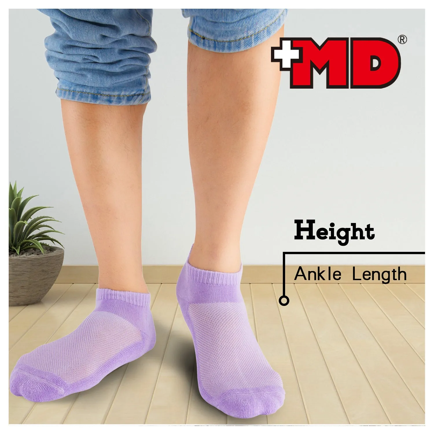 MD Bamboo Moisture Wicking Low-cut Socks Colorful