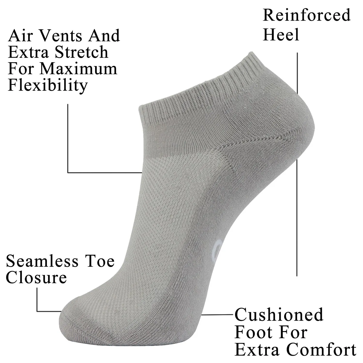 MD Bamboo Moisture Wicking Low-cut Socks Colorful