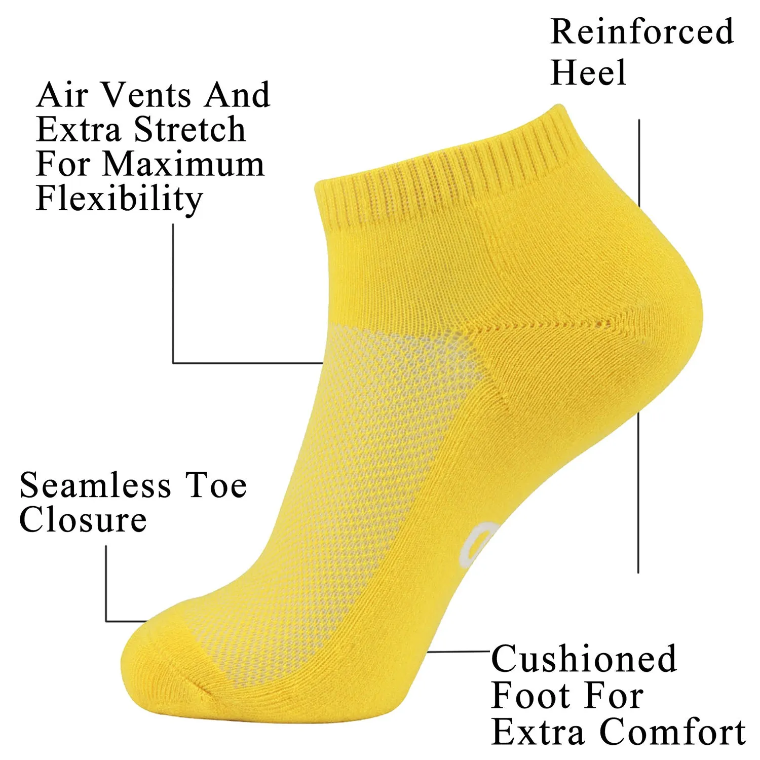 MD Bamboo Moisture Wicking Low-cut Socks Colorful