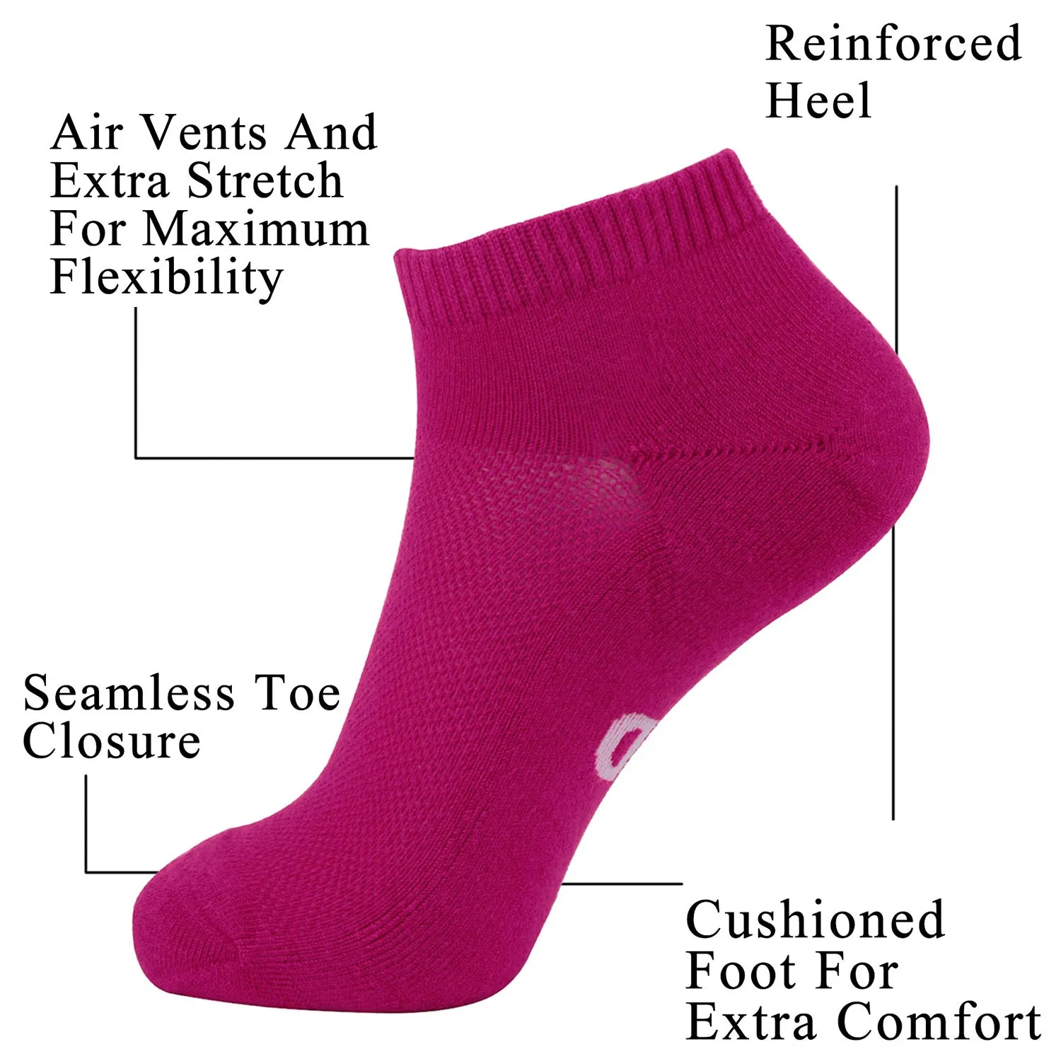 MD Bamboo Moisture Wicking Low-cut Socks Colorful