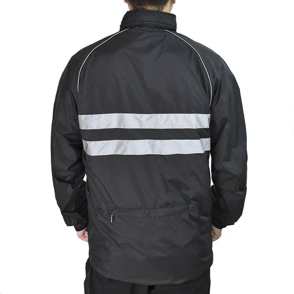 Men Windproof Hooded Cycling Jacket Breathable High Visibility Reflective Bike Bicycle Riding Sports Coat Jacket