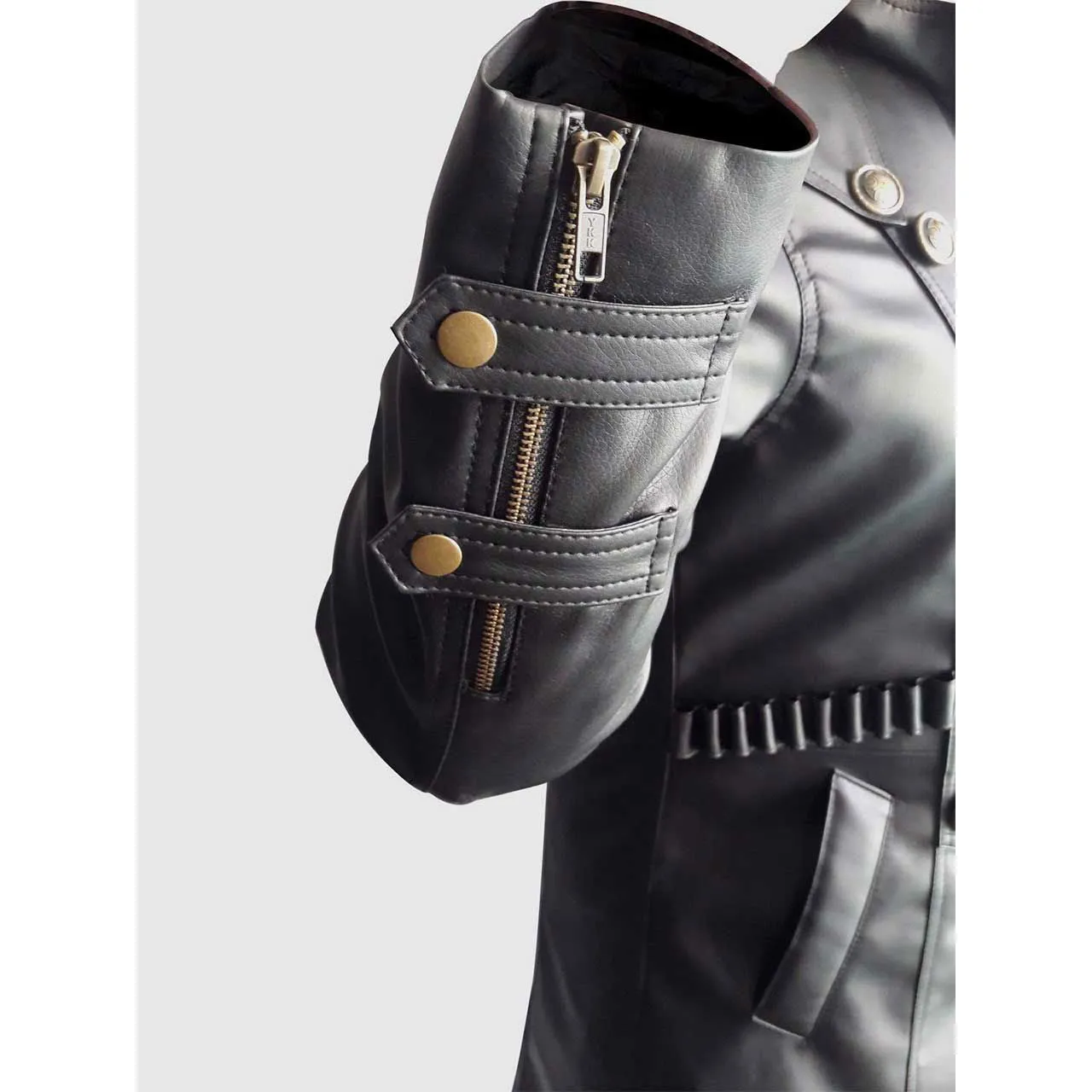 Mens Trench Coat Black Leather Steampunk Gothic Matrix (T26)