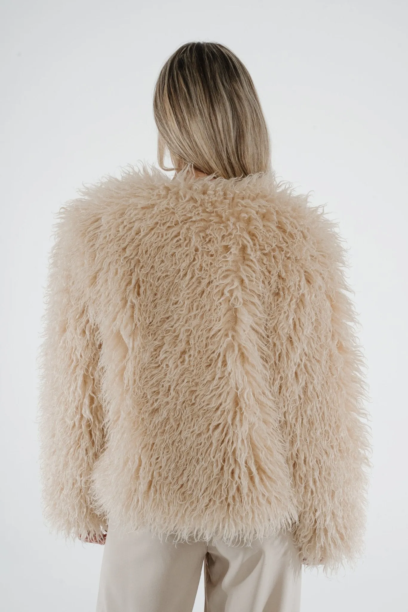 Millie Textured Coat In Cream