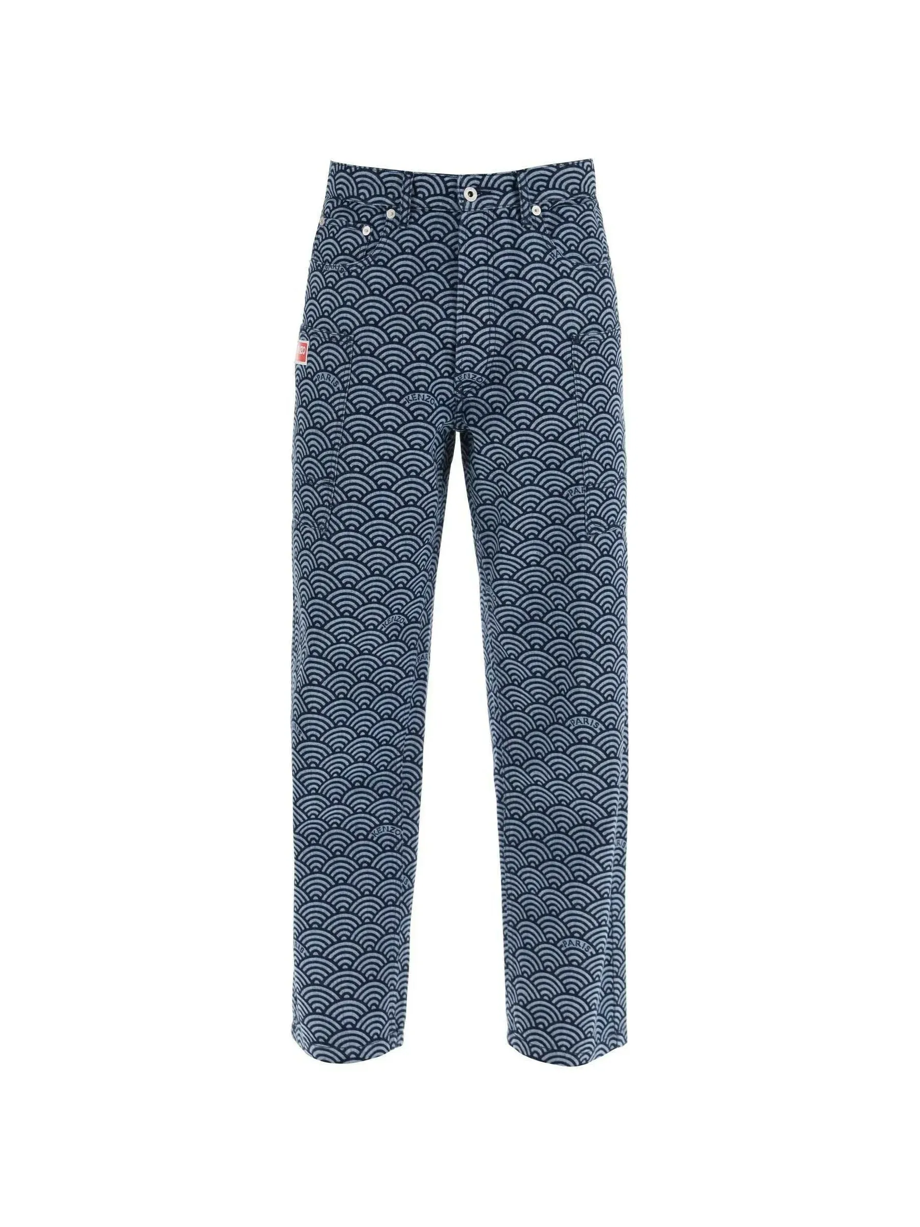 Monkey Wave Pattern Denim Jeans