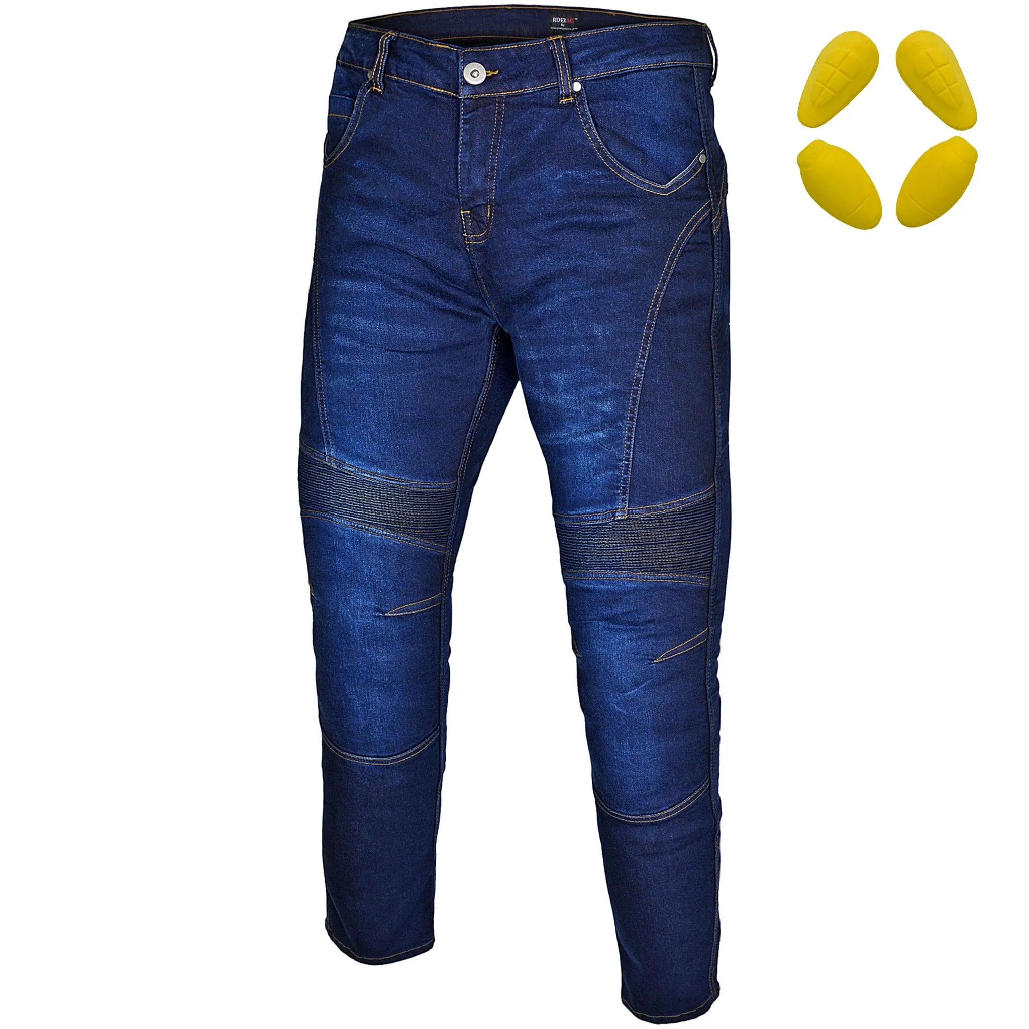 RIDERACT® Reinforced Men's Motorbike Pants Dark Blue Biker Jeans