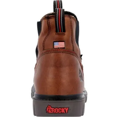 Rocky Men's Worksmart WP Chelsea Comp Toe Work Boot -Brown- RKK0400