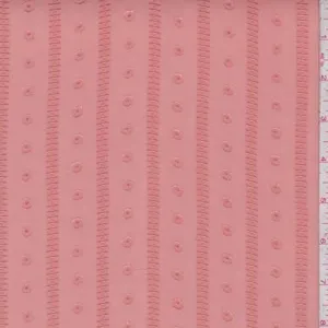 Salmon Orange Jacquard Stripe Chiffon Fabric