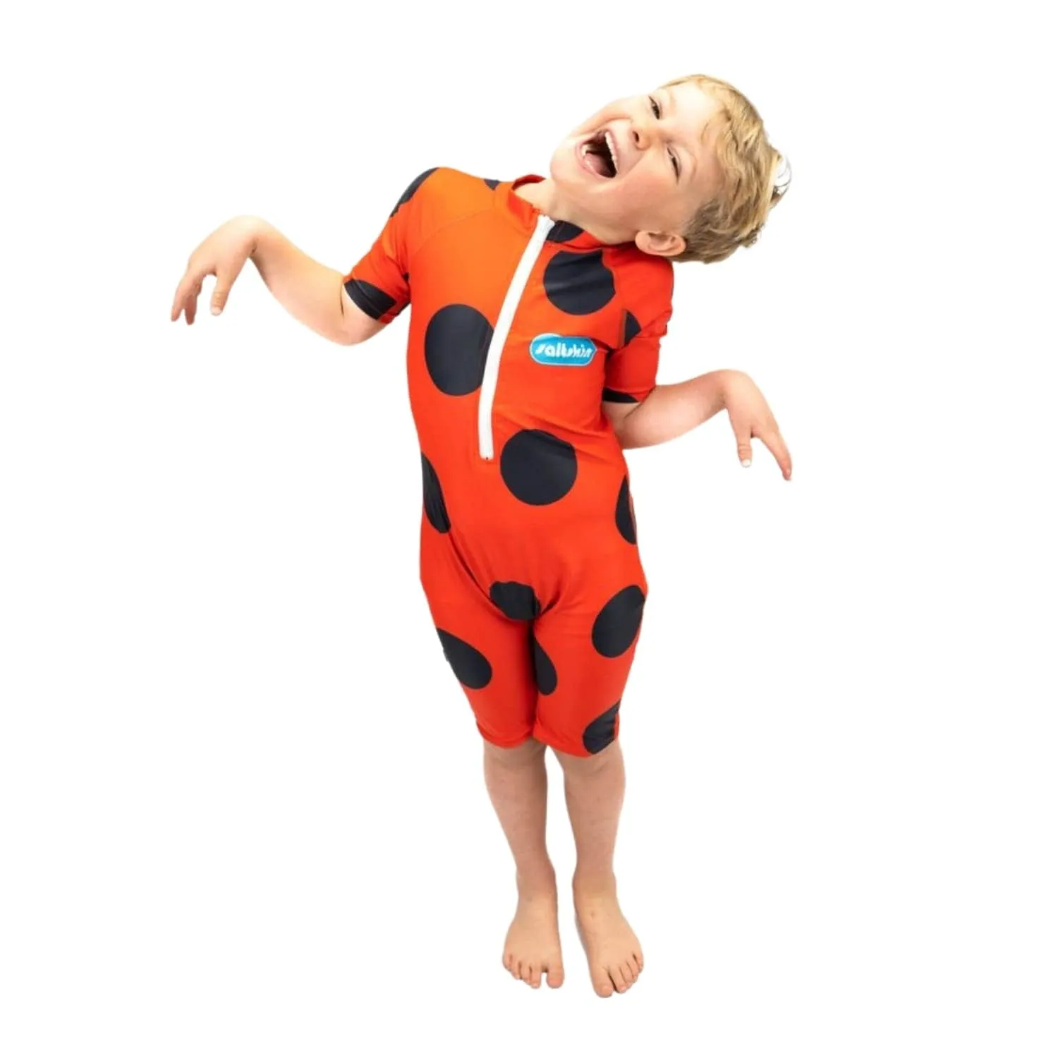 Saltskin Youth Kids UV Shorty Sun Suit - Ladybird