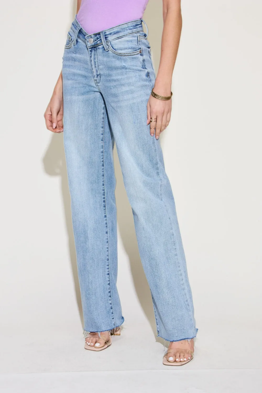 Size Inclusive V Front Waistband Straight Jeans