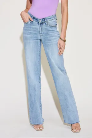 Size Inclusive V Front Waistband Straight Jeans