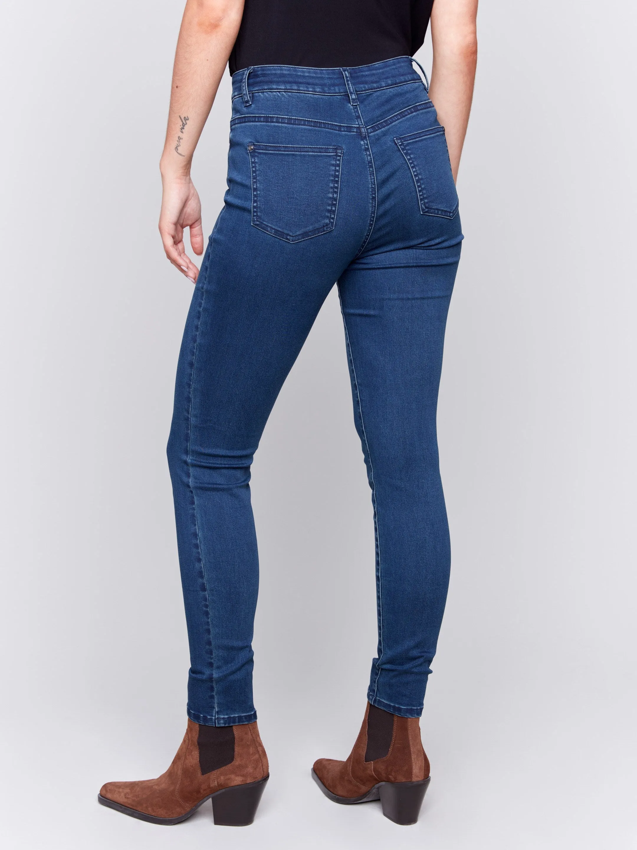 Soft Skinny Jeans - Blue Black