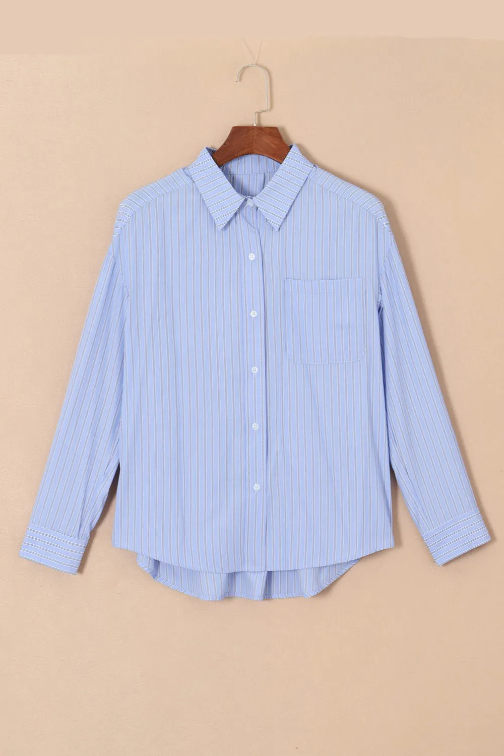 Striped Button Up Long Sleeve Shirt