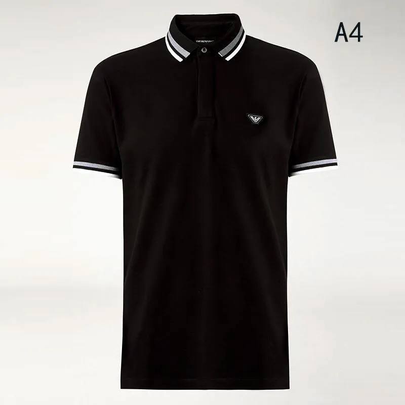 Stylish Collar with Classic Logo Polo Shirt - Black