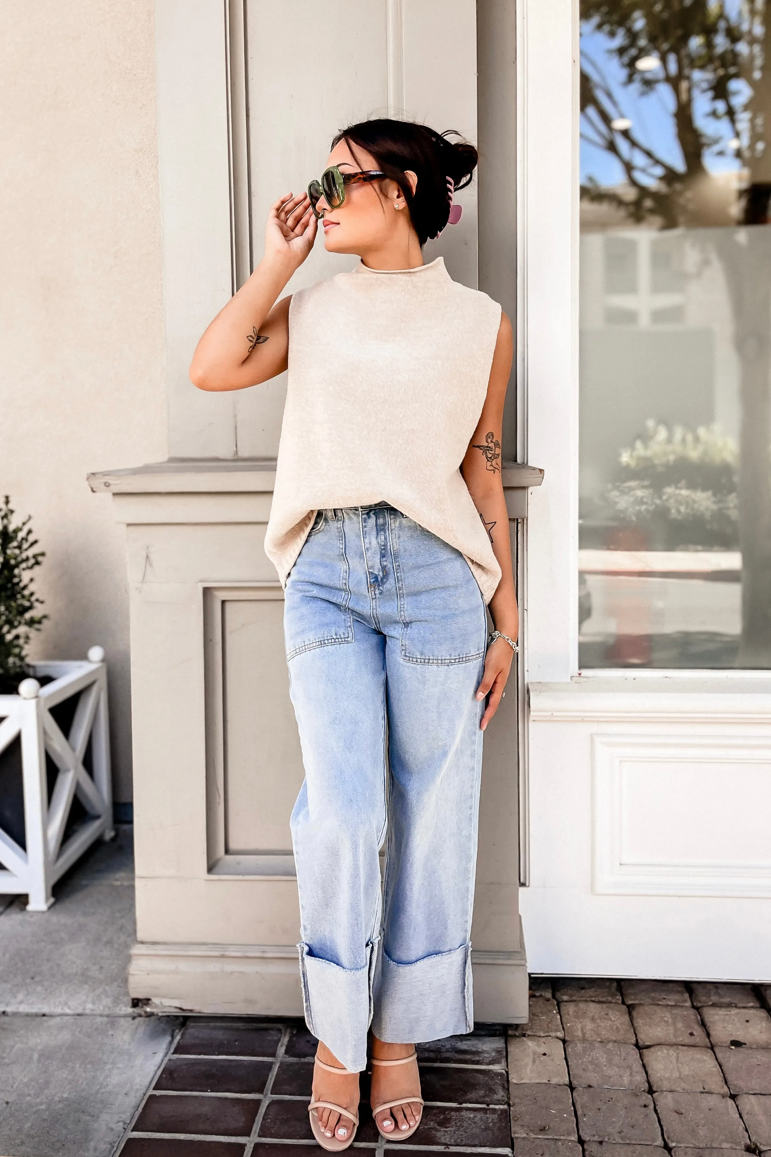 The Elise High Waisted Big Cuff Jeans