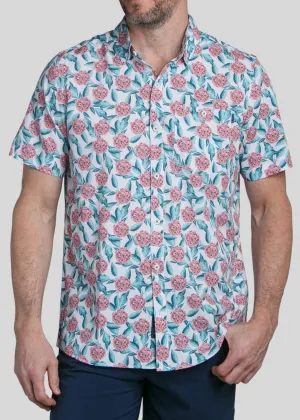 Tropical Mums Men's Button Down | White