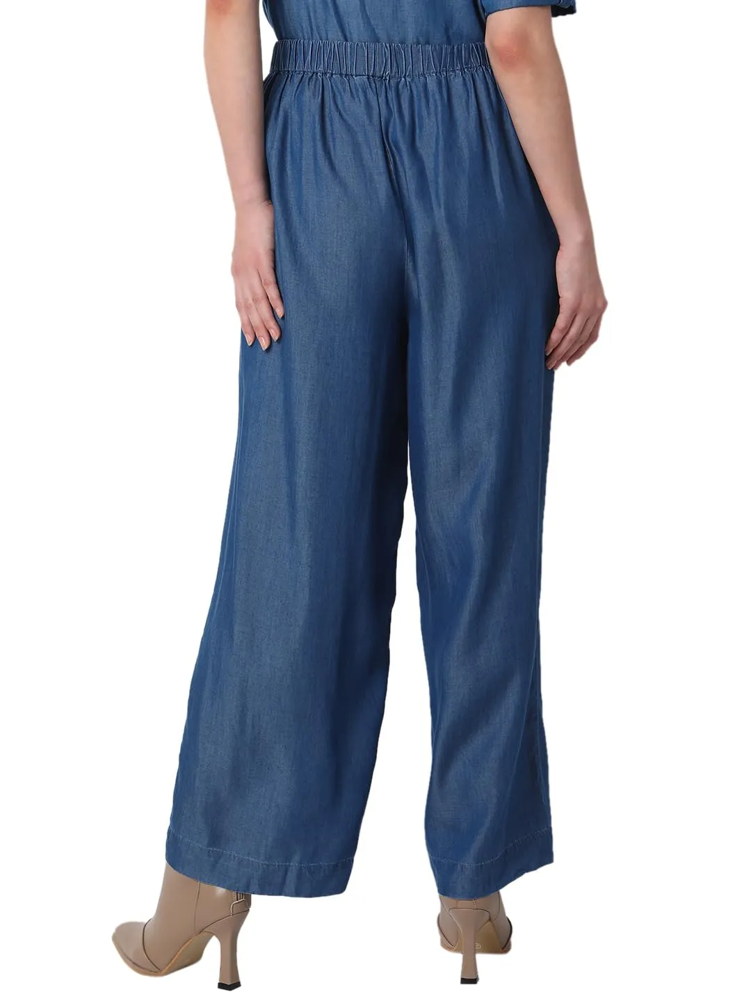 VERO MODA Women's Straight Pants (Blue Denim)