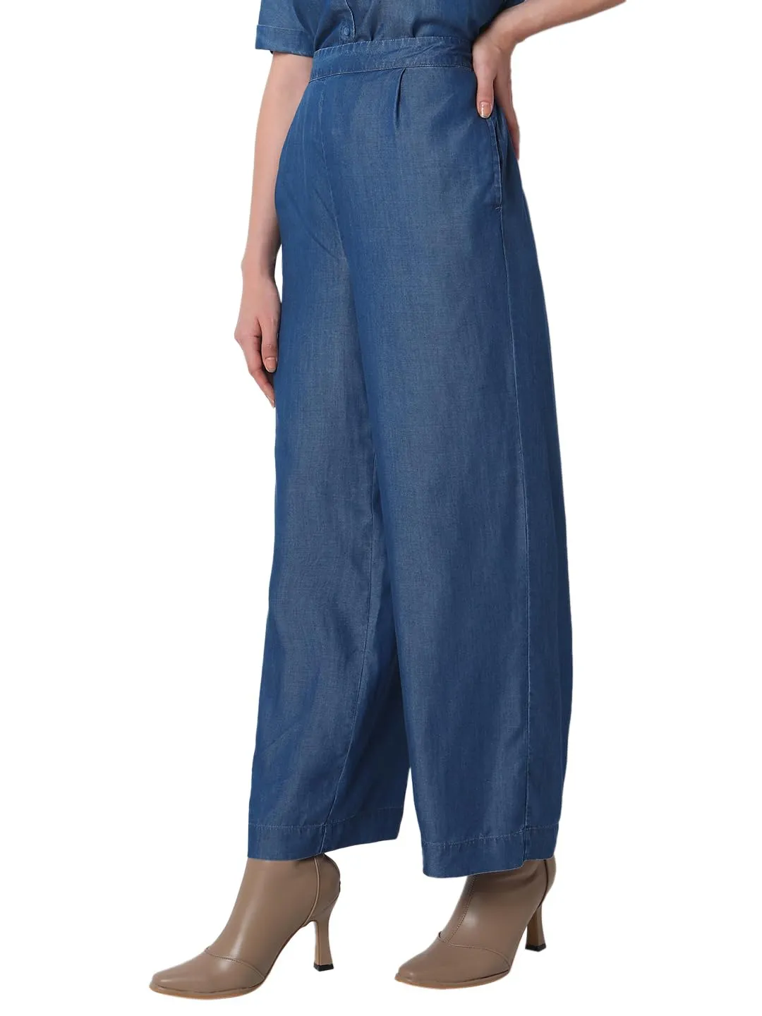 VERO MODA Women's Straight Pants (Blue Denim)