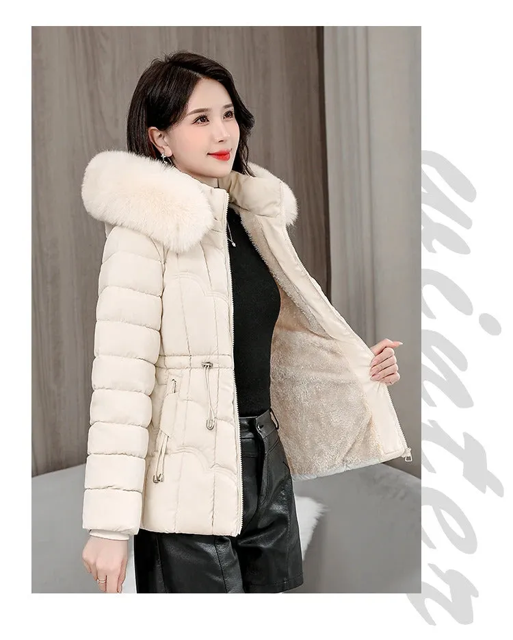 Winter 2024 New Down Jacket Women Parkas Fashion High-Quality Warm Cotton Padded Coat Ladies Short Overcoat Hooded Overwear Tops