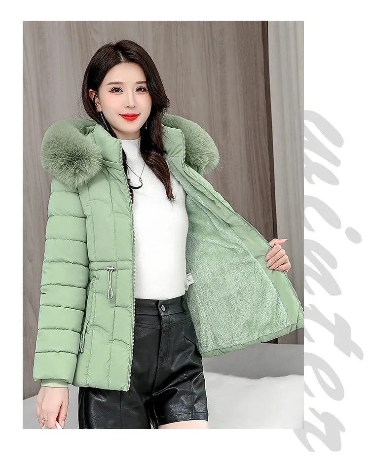 Winter 2024 New Down Jacket Women Parkas Fashion High-Quality Warm Cotton Padded Coat Ladies Short Overcoat Hooded Overwear Tops