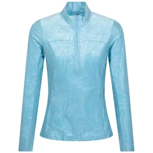 Womens Textured Full Zip Layering Blue - SS23