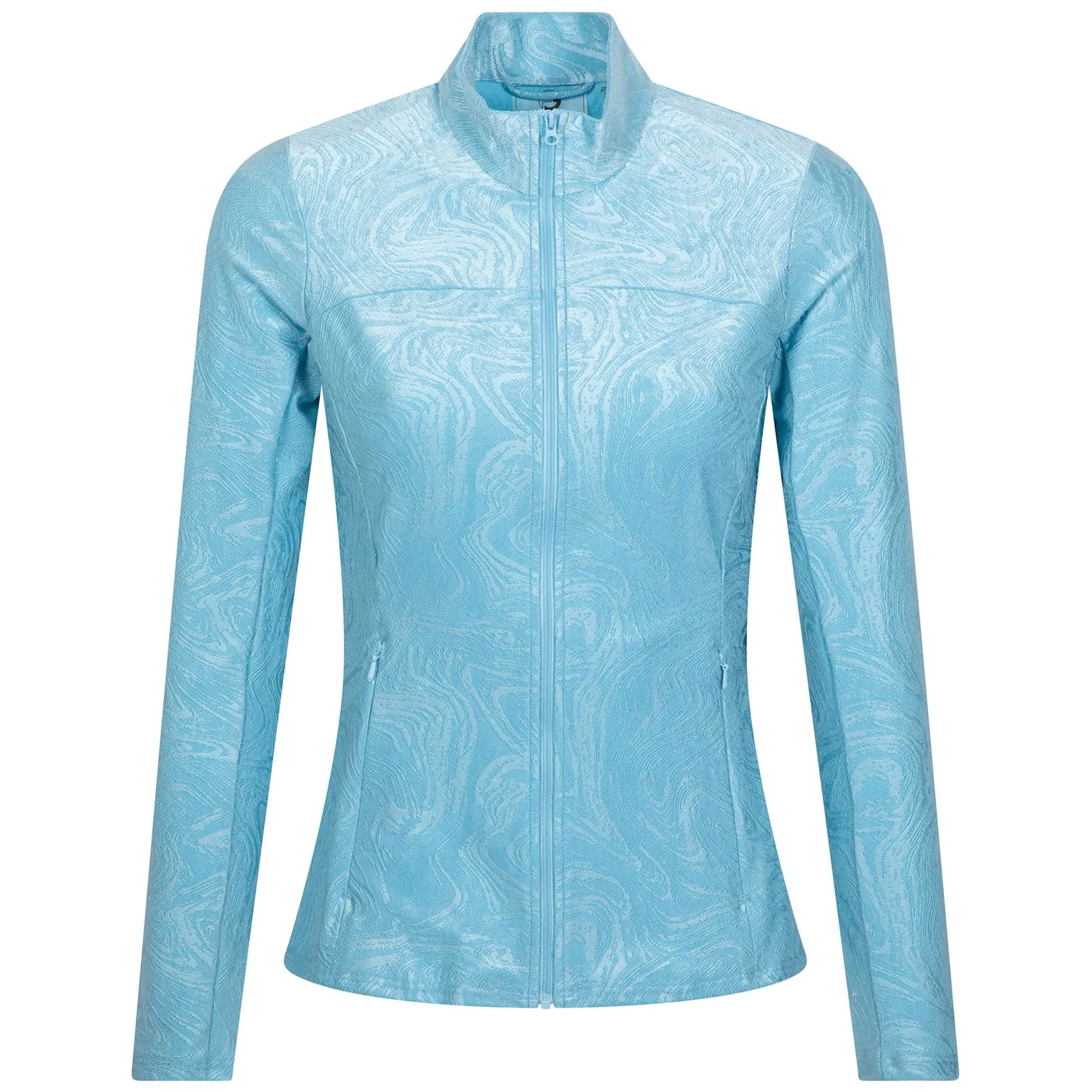 Womens Textured Full Zip Layering Blue - SS23